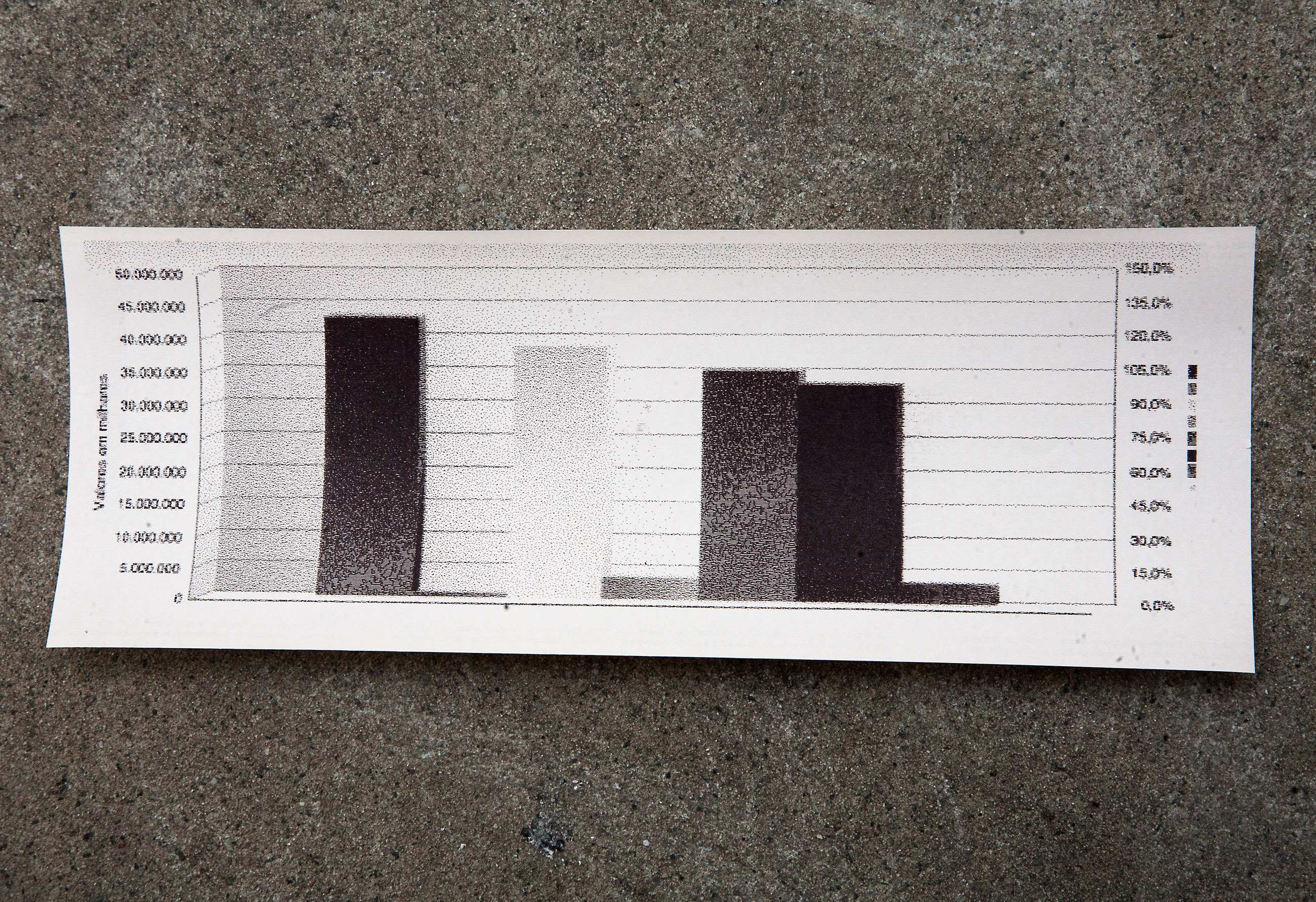 Site-specific Installation titled Stereo Reality Environment/ Open Data/ SP by José Carlos Martinat, consisting of software, thermal printer, thermal paper, acrylic box, curated by Bruno Alves de Almeida for the project SITU at Galeria Leme, São Paulo, Brazil.