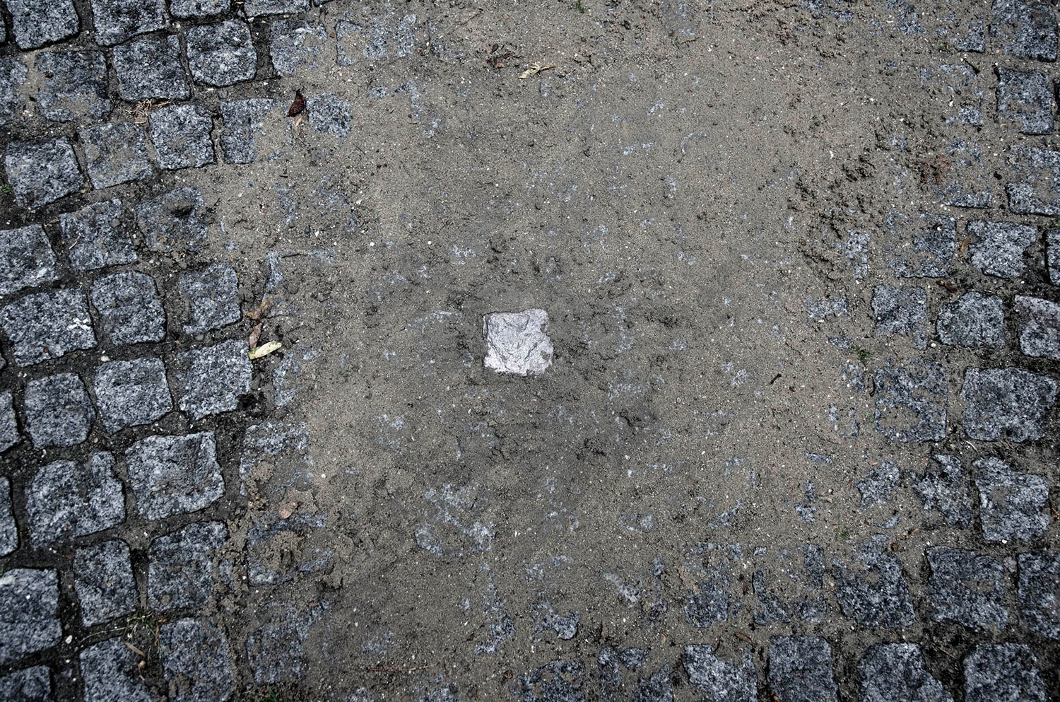 metallic cobblestone outside the European Parliament, Brussels, Belgium