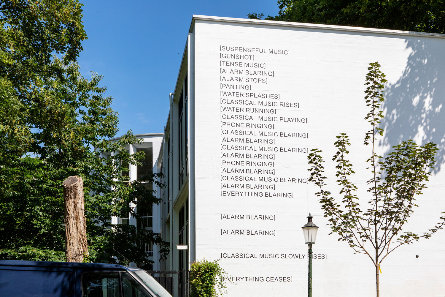 Site-specific installation by Berkay Tuncay on the JvE facade.